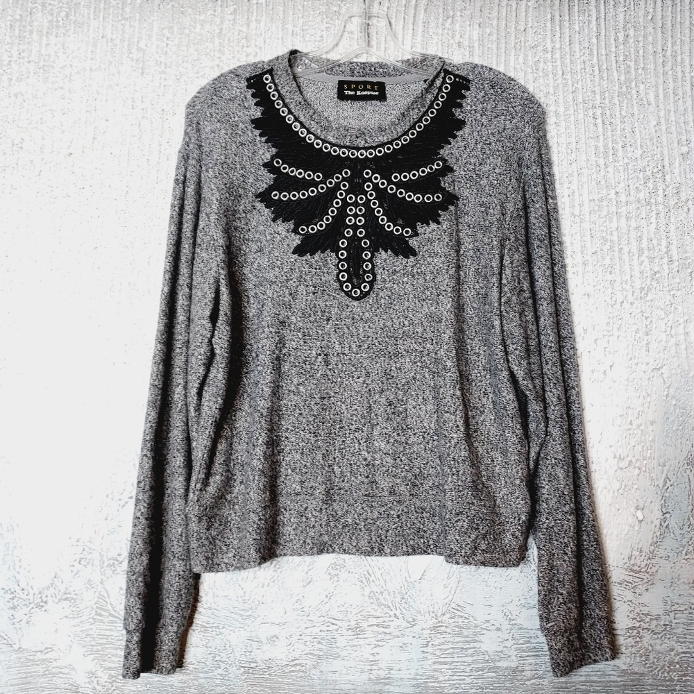 The Kooples Sport Fleece oversized Sweatshirt Sz-1